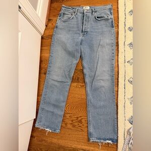 Agolde Riley Crop Denim Jeans Size 28 Button Fly